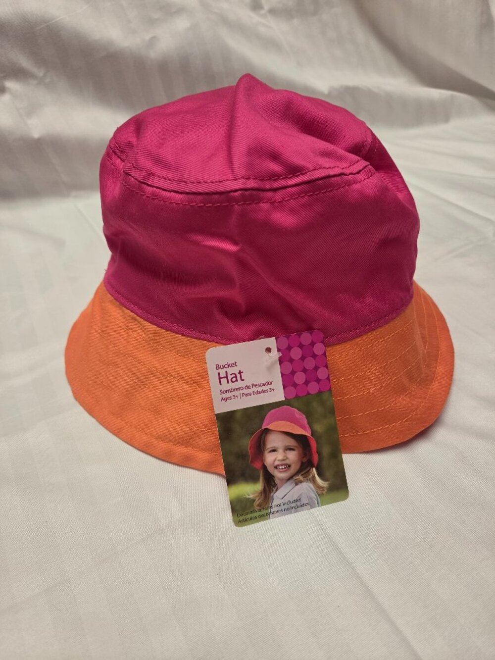 Midwest Toddler One Size Pink/ Orange Bucket Hat, New C cora_0990 (21) Message A